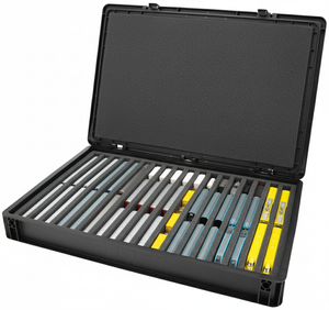 Eurobox 60 x 40 cm Set für Modelleisenbahnen - Spur N - 18 Fächer - Schaumstoffeinlage zur stehenden Aufbewahrung