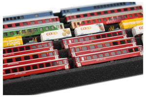 Zugliege 360 mm x 270 mm - Spur N - 7 Fächer für Modelleisenbahn - KN030A01