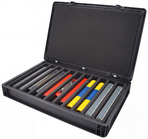 Eurobox 60 x 40 cm Set für Modelleisenbahnen - Spur H0 - 11 Fächer - Schaumstoffeinlage zur stehenden Aufbewahrung