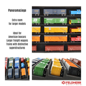 Eurobox 60 x 40 cm Set with PanoramaLiege - 5 compartments for H0 scale - for model railways, locomotives and vehicles