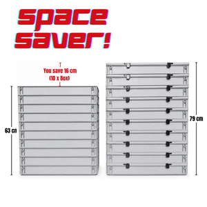 Stapelbare Eurobox 60 x 40 cm mit PanoramaLiege für Modelleisenbahn - 5 Fächer für Spur 00