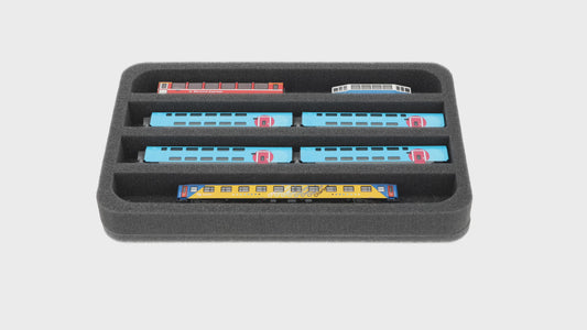 Foam insert N gauge - horizontal - 4 slots for model railway - HS035A002